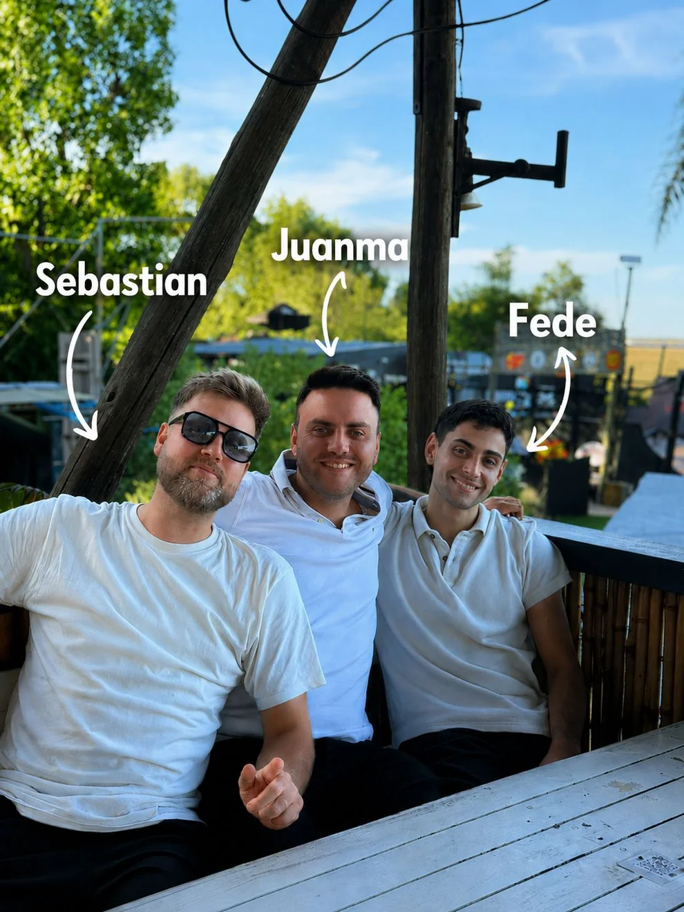 Equipo de Paraíso Travel: Sebastian, Juan y Federico